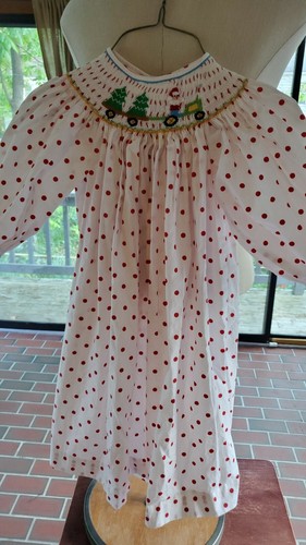 Smocked Girls Christmas dress 