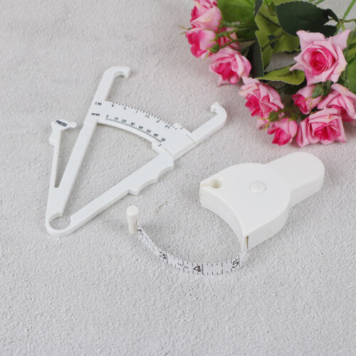 2Pcs/Set White PVC Body Fat Caliper Measure Tape Tester Fitness For Lose Weig CA - Picture 1 of 12