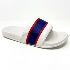 STNDRD Standard Los Angeles Monaco Tan Blue Red Womens Slide Sandals