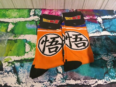 Mens lot of 2 pairs of Dragonball Z Crew socks/size 8-12/BOTH PAIRS THE SAME