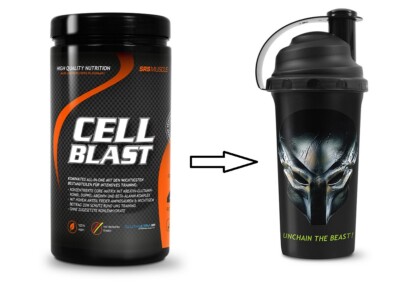 SRS Cell Blast ALL-IN-ONE Kreatin Monohydrat + Aminosäuren Vitamine 800g +Shaker