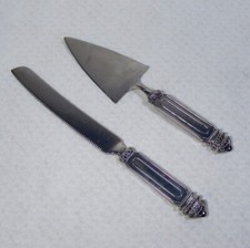 Godinger Cake Knife And Server Silver Plate Vintage Heavy Wedding Party Events