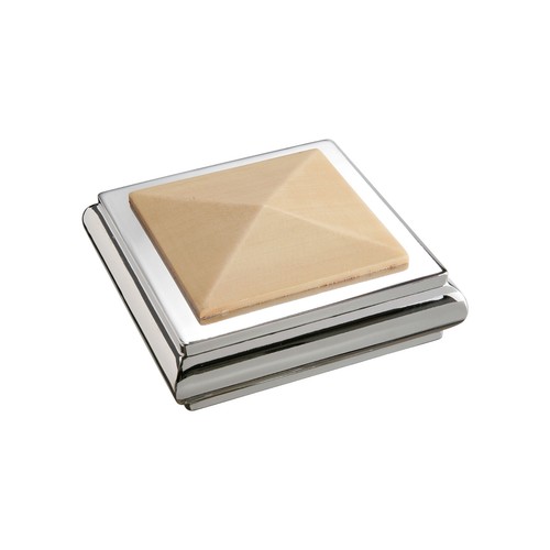 Solo Newel Post Cap Chrome and Pine for 90mm Newels Full or Half