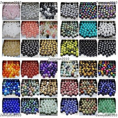 Wholesale Mixed Natural Gemstone Round Spacer Beads 4mm 6mm 8mm 10mm 12mm Pick