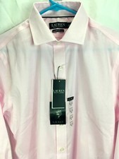 NWT LAUREN Ralph Lauren POLO SLIM FIT LONG SLEEVE SHIRT SZ L 15 1/2 32-33 ultra