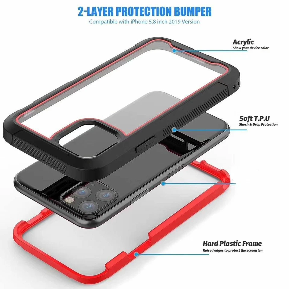 Para Apple iPhone Series - Cubierta completa de teléfono TPU acrílico resistente a golpes Foto 3 de 4