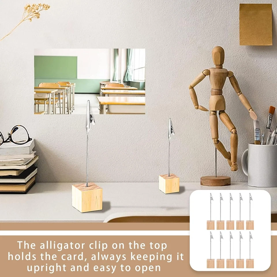 Fotohalter mit Klammern 10 Stück,Postkartenhalter,Memo Clip Halter Ständer,Fotoa - Bild 4 von 4