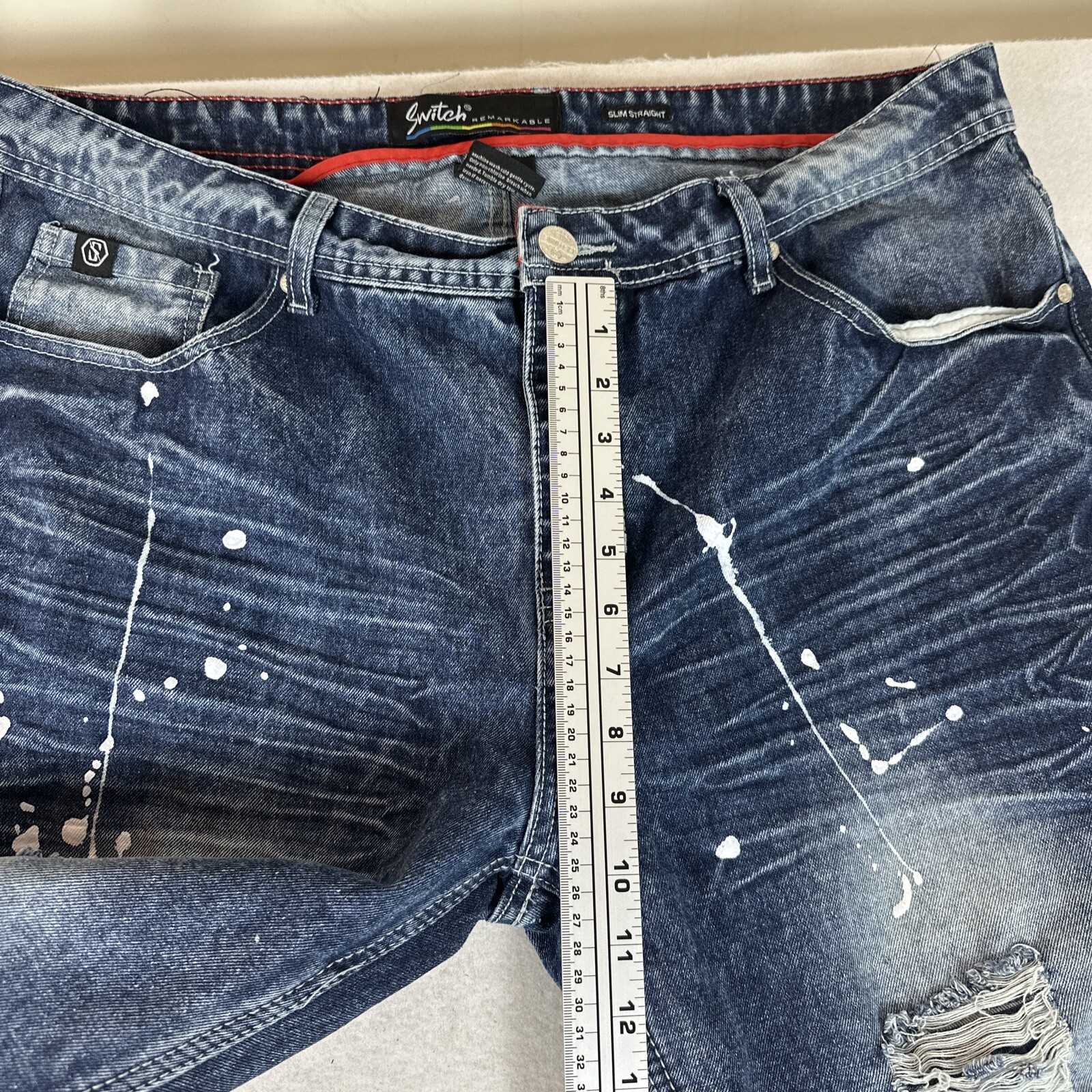 SWITCH REMARKABLE DISTRESSED SPLATTERED DENIM MOT… - image 14