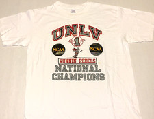 Vintage UNLV Runnin' Rebels 1990 NCAA Basketball National Champs T-Shirt New XL