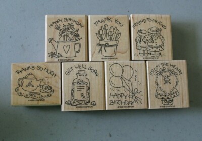 Stampin' Up! Nice & Easy Notes Wood Mounted * You Choose Your Saying Retired