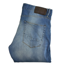 ESPRIT Jeans Mens W36 L35 (Tag 34/34) Blue Stretch Regular Straight Denim Zip