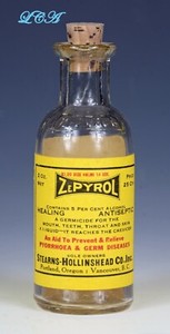 Antique ZEPYROL small colorful DENTFRICE type WESTERN bottle EMBOSSED w/ labels
