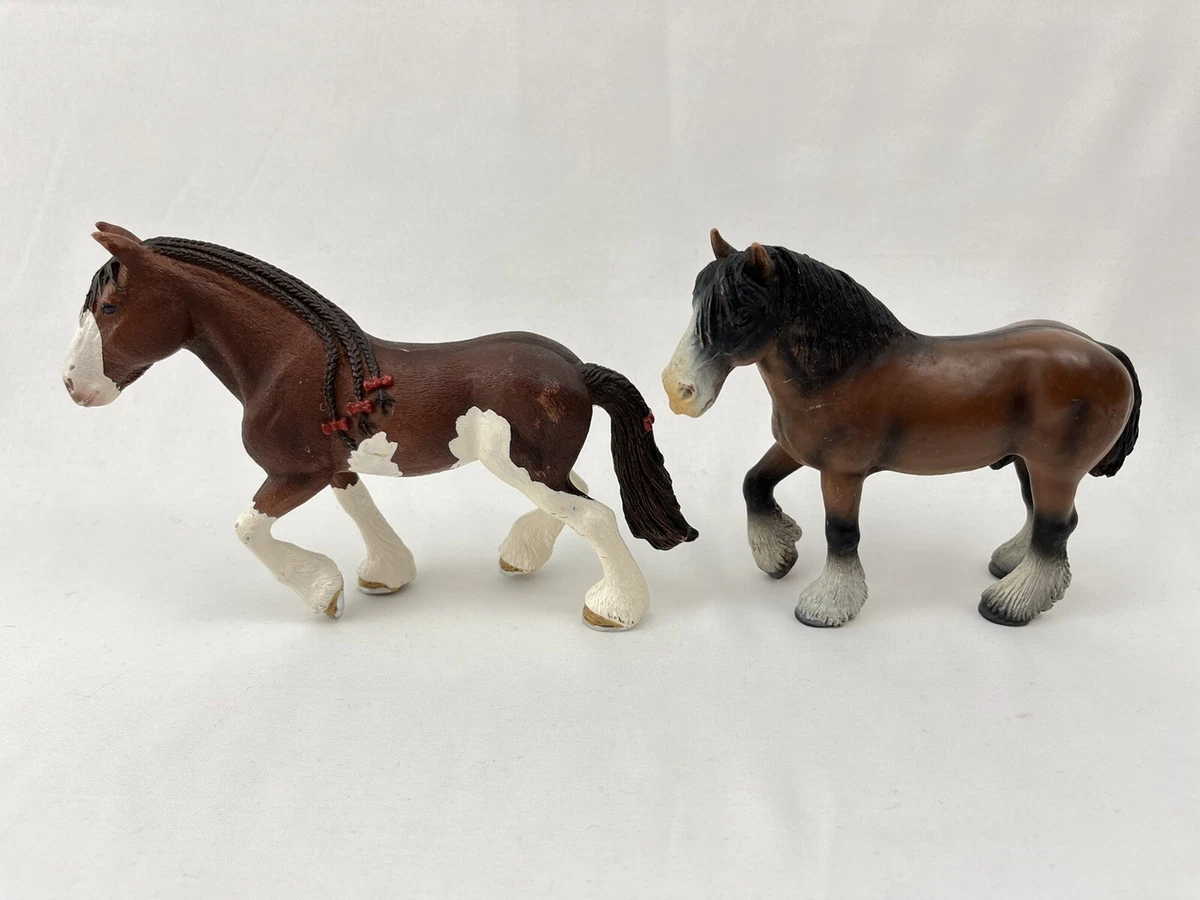 Lot of 4 Schleich Horse Clydesdale Andalusian Mare Stallion Brown