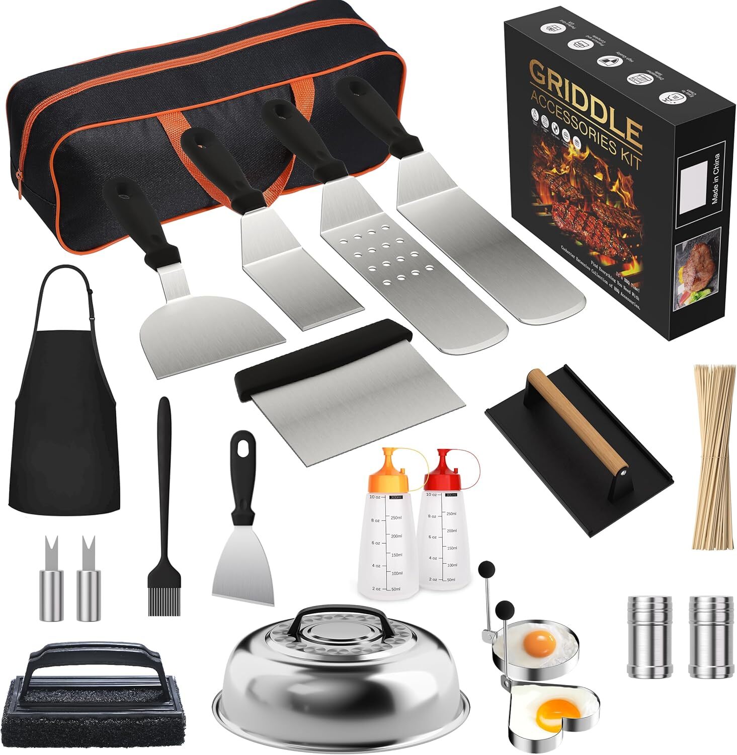 120-Piece Griddle Accessories Kit for Blackstone Grills - Spatulas, Scrapers & More