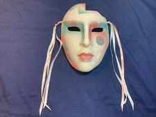 Vintage Art Pottery Wall Hanging Mask Clay Art San Francisco 1990