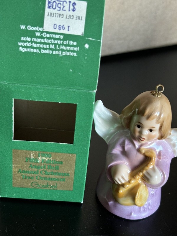 1980 Goebel Pink Angel Bell Christmas Tree Ornament