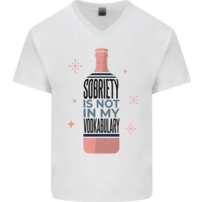 T-Shirt Wodka Nüchternheit Wodkabular Alkohol Herren V-Ausschnitt Baumwolle