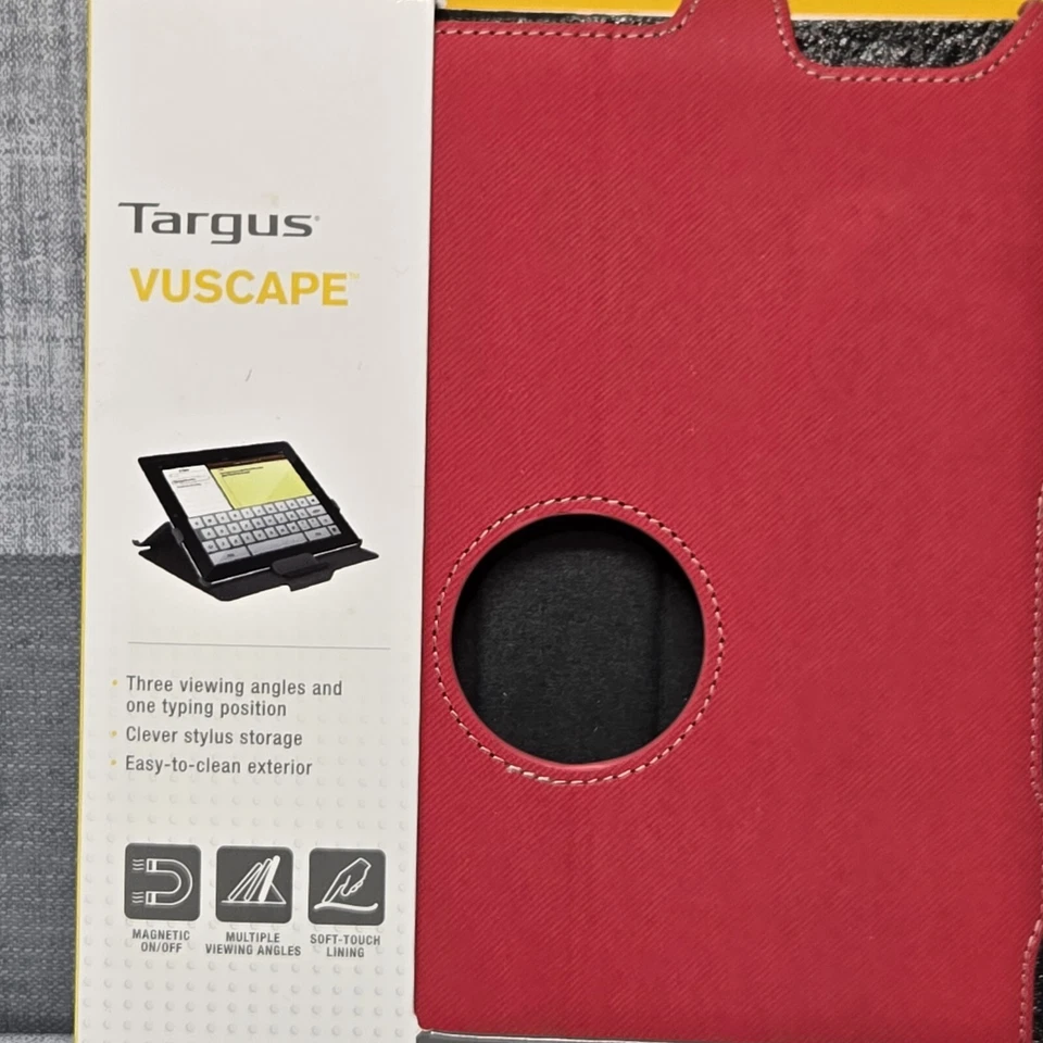 Targus Vuscape Folio iPad Case For iPad 3rd Generation  Flip Stand Red New - Image 4 of 4