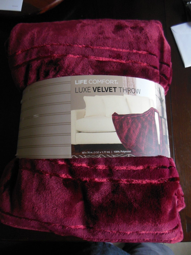 Life Comfort Luxe Velvet Throw * 60x70in * 100% Polyester * Free Shipping - Picture 2 of 5
