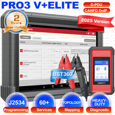 LAUNCH X431 PRO3S+ 5.0 ELITE PRO5 Car Diagnostic Tool J2534 Programming Coding