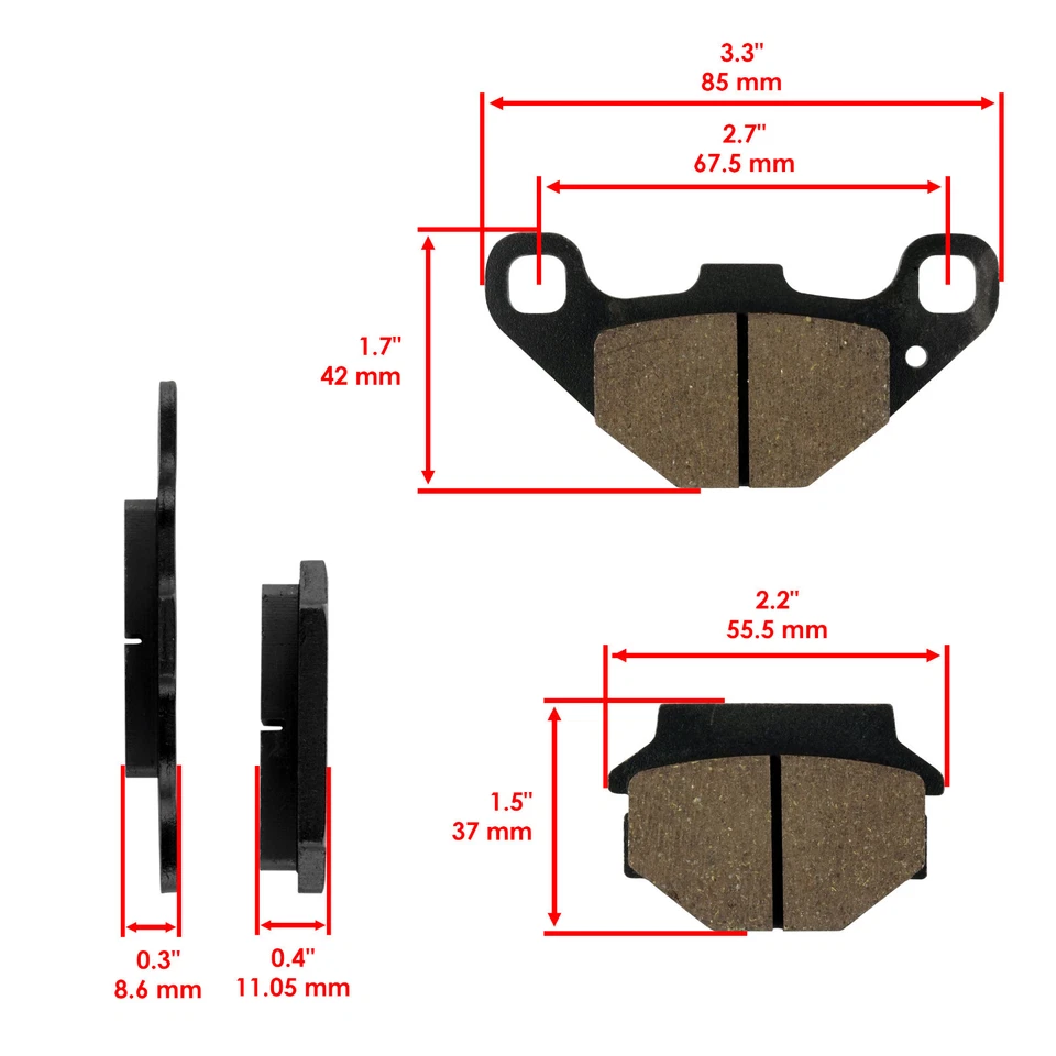 Pastillas de freno delanteras y traseras para Suzuki LT-F500F LTF500F Vinson 500 4x4 2004-2008 Foto 3 de 4