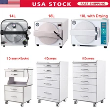 Dental Autoclave Steam Sterilizer/Mobile Cabinet Trolley Cart with 3/4/5 Drawers