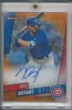 2019 Topps Finest Kris Bryant Orange Refractor Auto SSP 6/25 Cubs Rockies Star