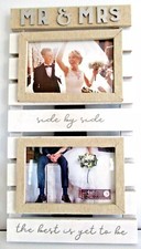 NEW VIEW "MR.  MRS. / WEDDING PHOTO FRAME"   WOODEN FRAME    BRAND NEW  