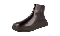 Prada Leder Chunky Sohle Stiefelette High-Top Sneaker - Braun - Neu - 9 43