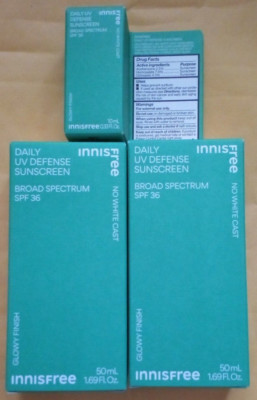 Lot Of 2 Innisfree Daily UV Defense Sunscreen Broad Spectrum SPF 36 - 1.69 OZ.