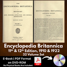 Encyclopedia Britannica 11th & 12th Edition - 32 Volume PDF E-Book set - DVD-ROM