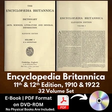 Encyclopedia Britannica 11th & 12th Edition - 32 Volume PDF E-Book set - DVD-ROM