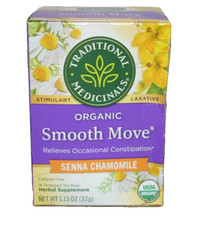 Organic Smooth Move Senna Chamomile Stimulant Laxative Caffeine-Free 16 TEA Bags