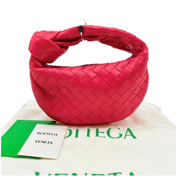 Authentic BOTTEGA VENETA Mini Jodie Hobo Pink Leather #36636285