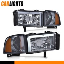 Chrome Housing Led Drl Headlight Lamps Fit For 1994-02 Dodge Ram 1500 2500 3500