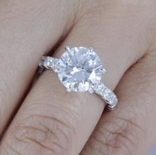 5.8-Carat Round Solitaire 925 Sterling Silver CZ Engagement Ring Size 5-8 AIN011