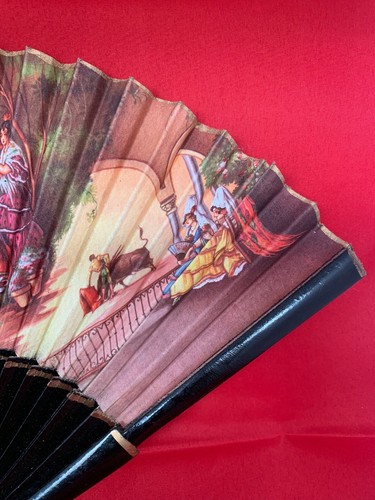 SPANISH FAN WITH FLAMENCO DECORATION VINTAGE ABANICO - Bild 4 von 14