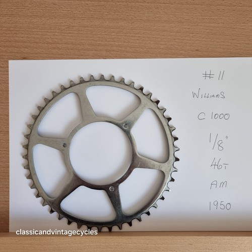 Williams Chrome Steel Chainring C1000 1/8" x 46t Dated AM 1950 #11 - Picture 1 of 6