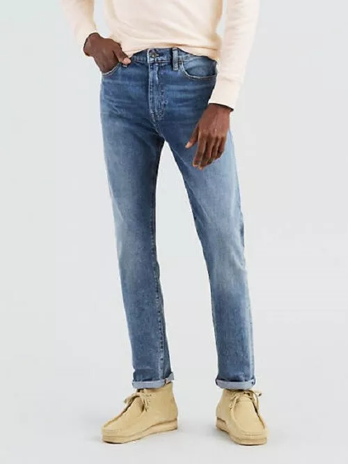 Men Causal Skinny Jeans, Fashion Solid Low-Waist Slim-Fit Denim Pants  Streetwear, Light Blue/Black - Walmart.com