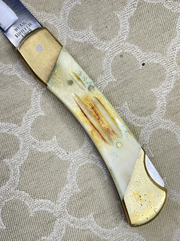 Frost Cutlery Pocket Knife Bear Claw Smooth Brass Torch Bone Handle Pocket Knife - Изображение 4 из 4