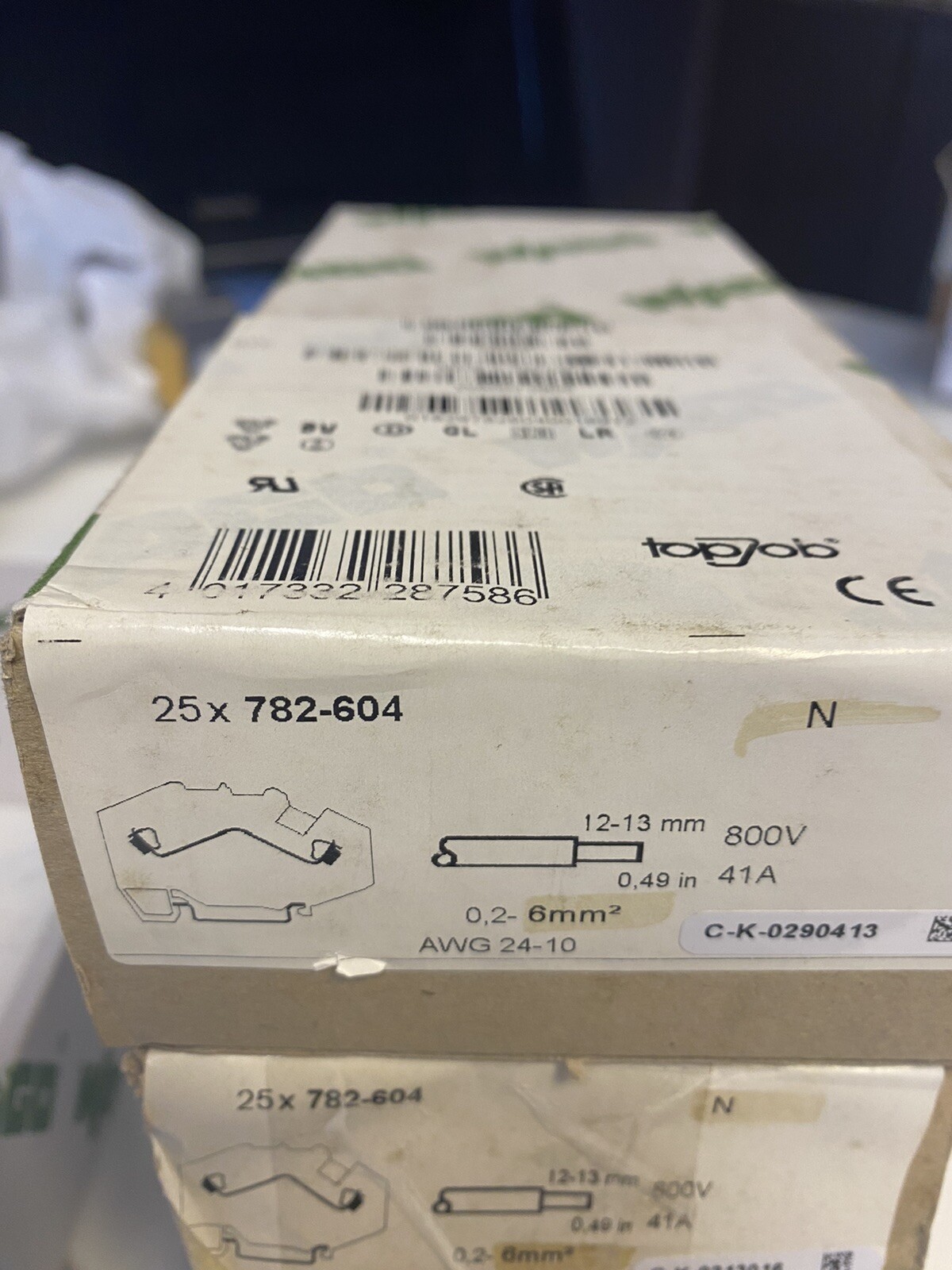 25x WAGO 782-604 Terminal Block 6Q