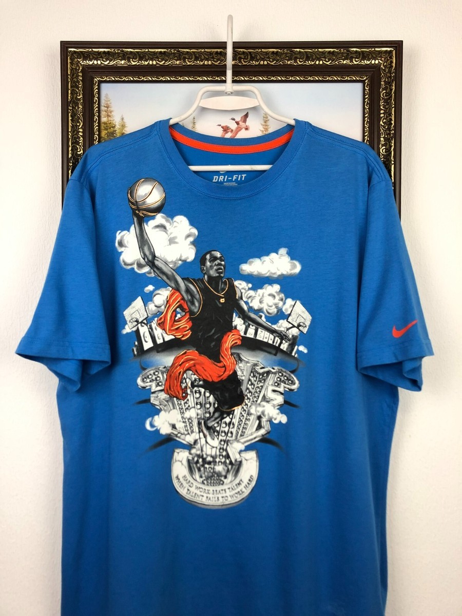 Nike KD Kevin Durant Graphic Tee Dunk Shirt NBA Over Print Rare