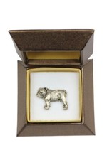 Bulldog, Englische Bulldogge I - Hundebrosche in Geschenkbox, elegante Ansteckna