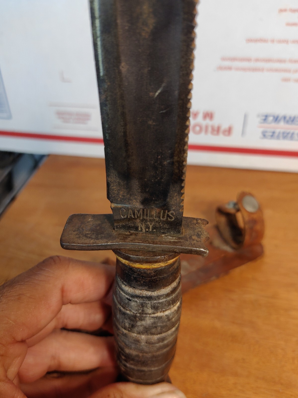 Vintage CAMILLUS NY US Military Pilot Survival Knife Fixed Blade 11967