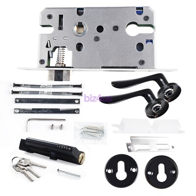 Stainless Steel Security Entry Door Lever Handle Lock Kit Split Mute Door Lock