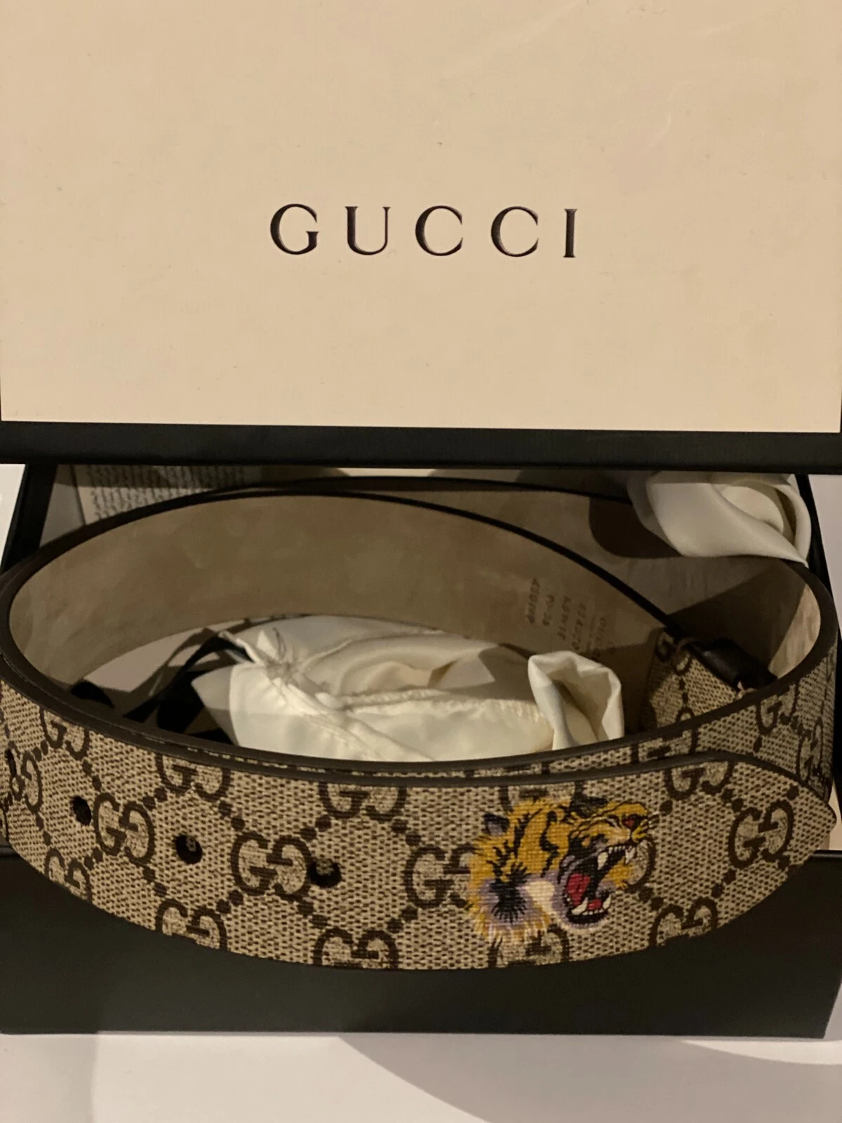 Ceinture homme tigre VÉRITABLE ORIN AUTHENTIQUE BRAN NEUF GUCCI GG taille 90