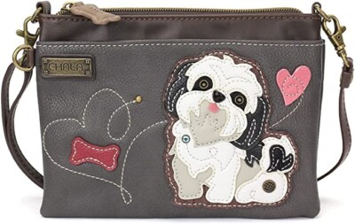 New Chala Mini Crossbody Bag Purse Convertible WHITE SHIH TZU Dog