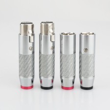 4Pcs Carbon Fiber Rhodium Plated XLR Plug Male Female Connector DIY HIFI Cable