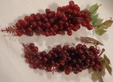 RED PURPLE GRAPE CLUSTER PLASTIC FAUX FAKE PROP FRUIT CENTERPIECE DISPLAY CRAFT