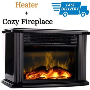 Small Electric Fireplace Insert Desk Mini Portable Heater 1500w